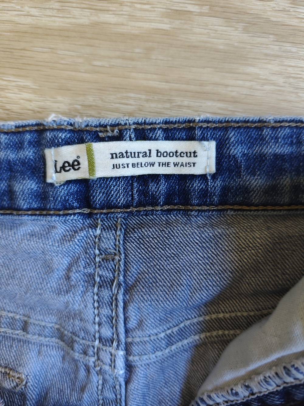 Lee Denim Natural Bootcut Cutoff Shorts with Colorful Embroidered Trim - Picture 3 of 6